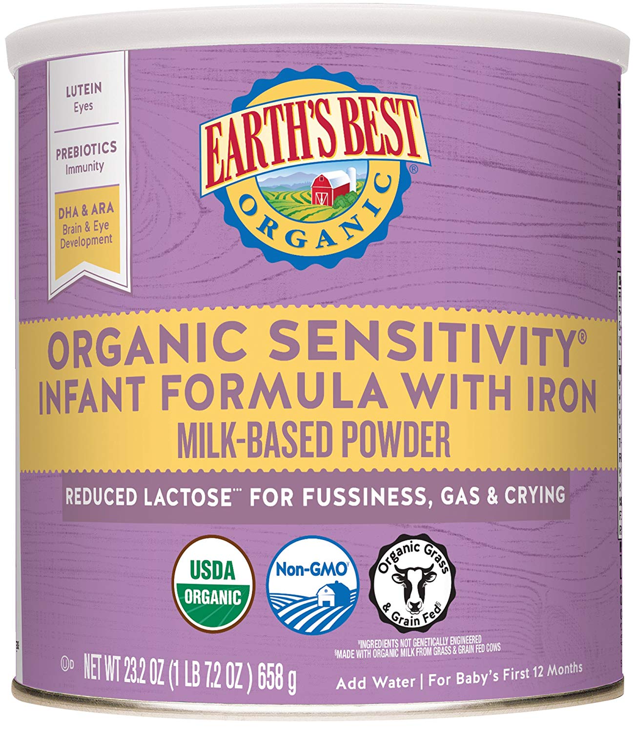 Earth's Best Organic Sensitivity 21 oz Infant Formula with Iron (Case of 4)