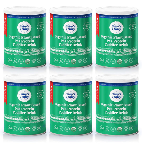 Baby's Only Organic Plant Based Pea Protein Toddler Drink, Pea Protein Powder, Organic Toddler Drink with Plant Protein & Iron (12.7 oz, 6 Pack)