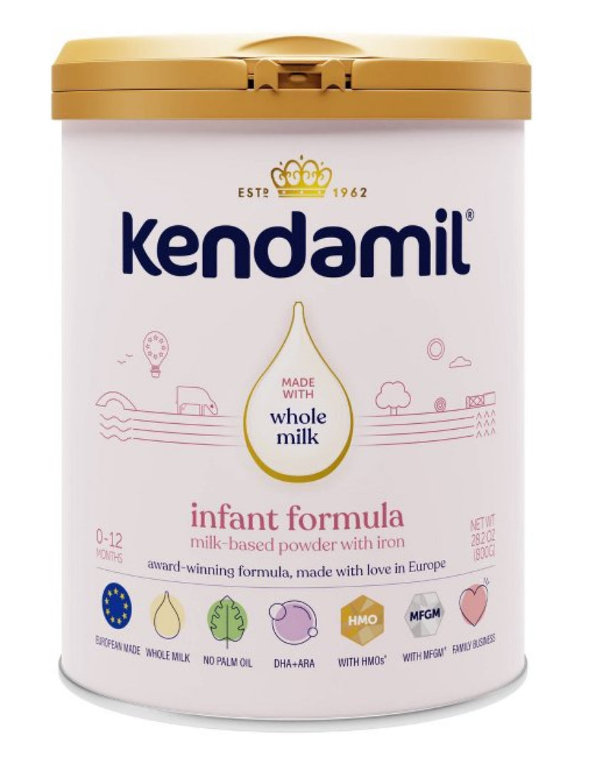 Kendamil Baby Formula Powder, European with DHA 28.2 Oz, (Case of 4)