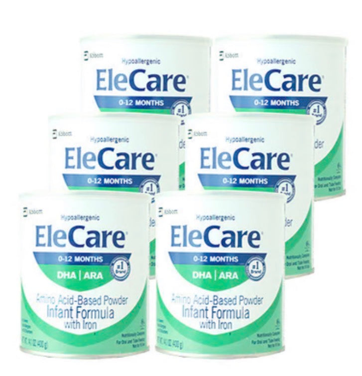 Elecare Infant Baby Formula, 14.1 oz, Case of 6