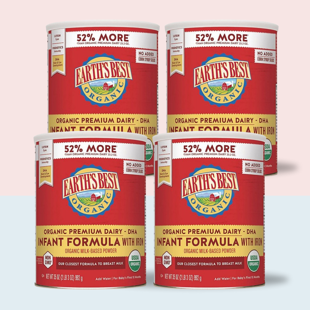 Earth’s Best Organic Dairy Infant Formula Powder (4-32 Oz) Case of 4