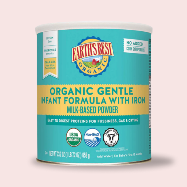 Earth's Best Organic Gentle Infant Formula with Iron 21 oz (Case of 4)