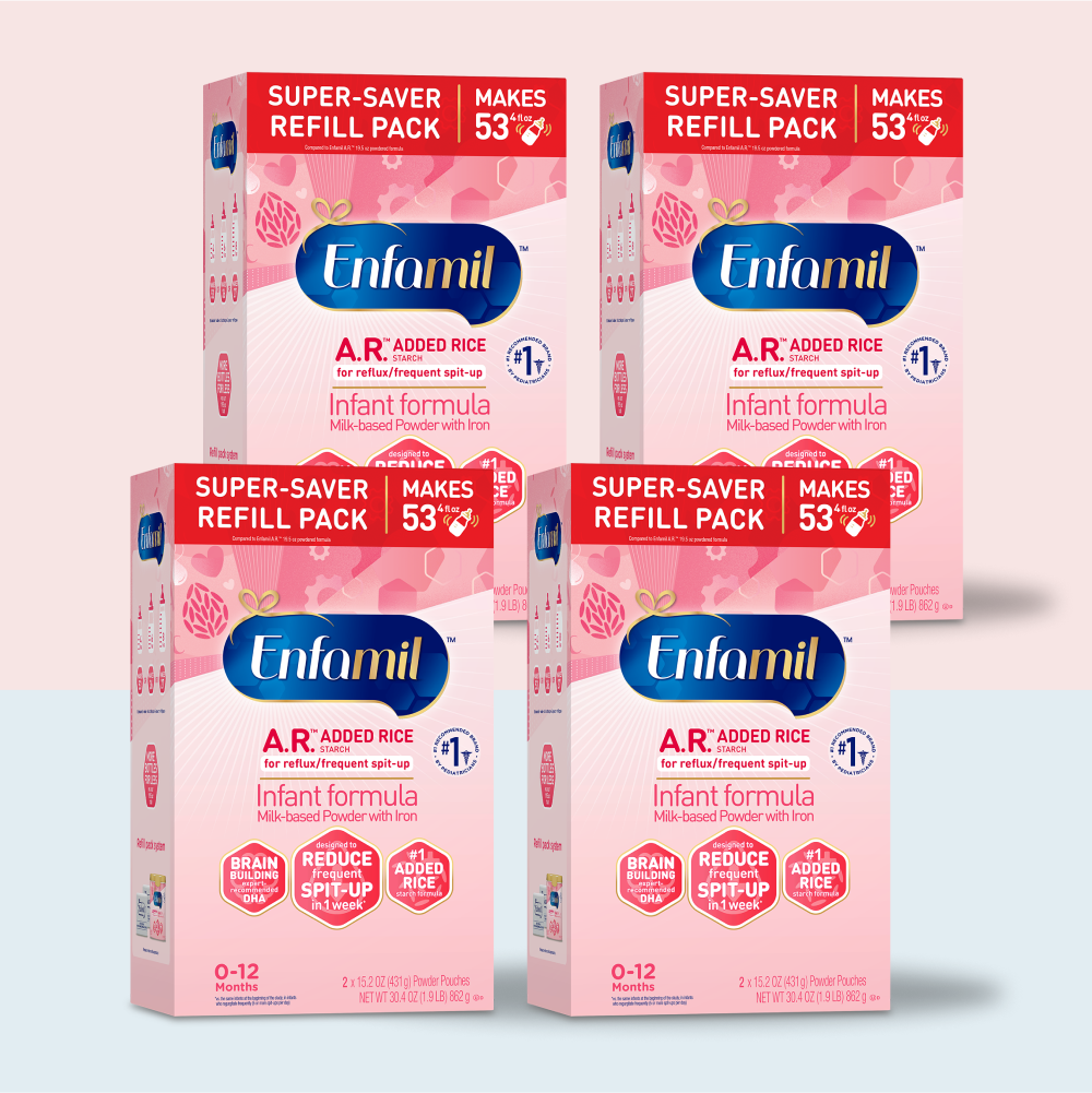 Enfamil A.R. Infant Formula with Iron, 30.4 Oz Powder Refill Box (Pack of 4)