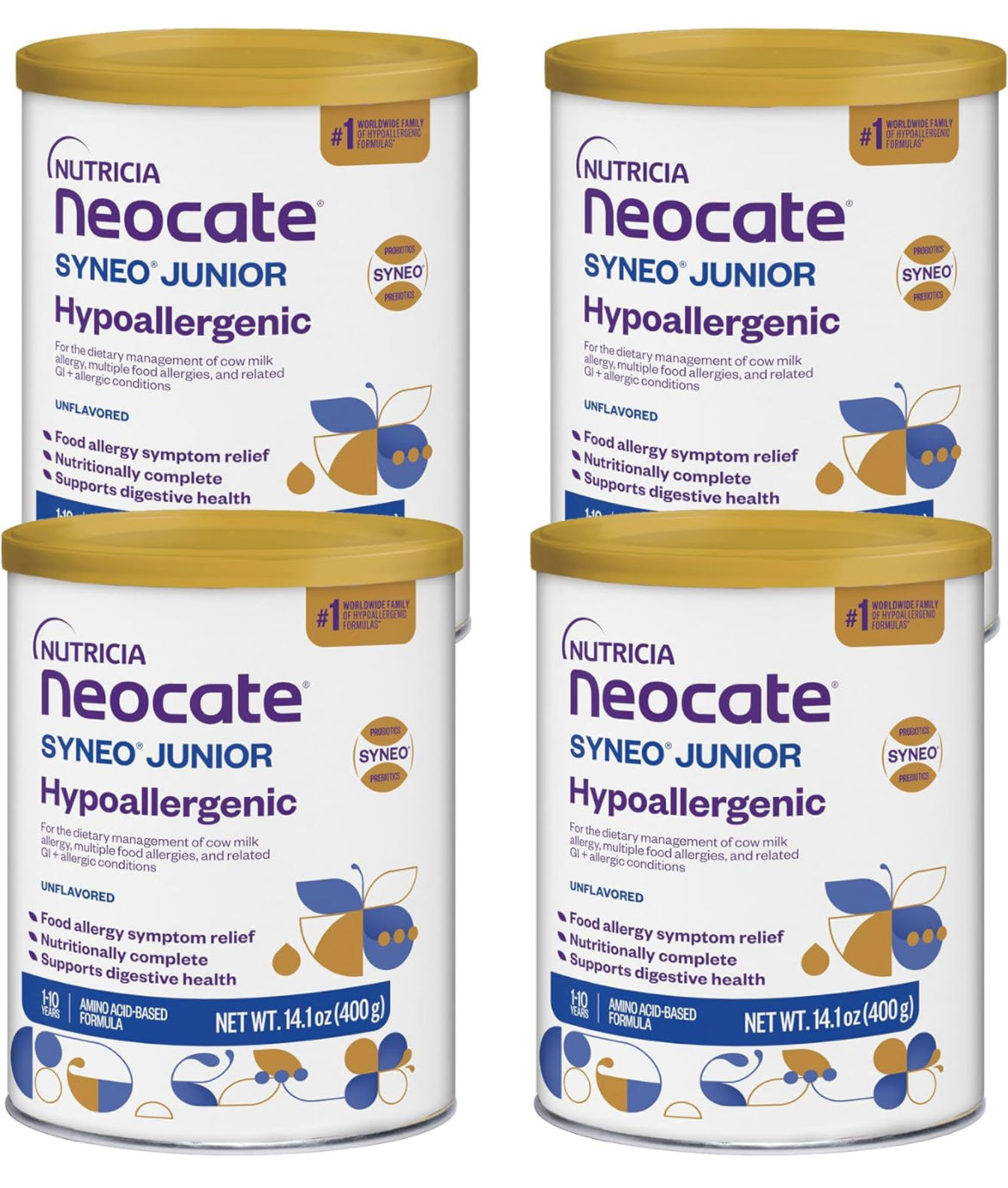 Neocate Syneo Jr. Hypoallergenic Formula 14.1 Oz,(Case of 4)