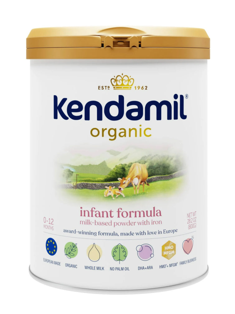 Kendamil Organic Whole Milk Infant Formula Powder, with HMOs, 28.2oz (Case of 4)
