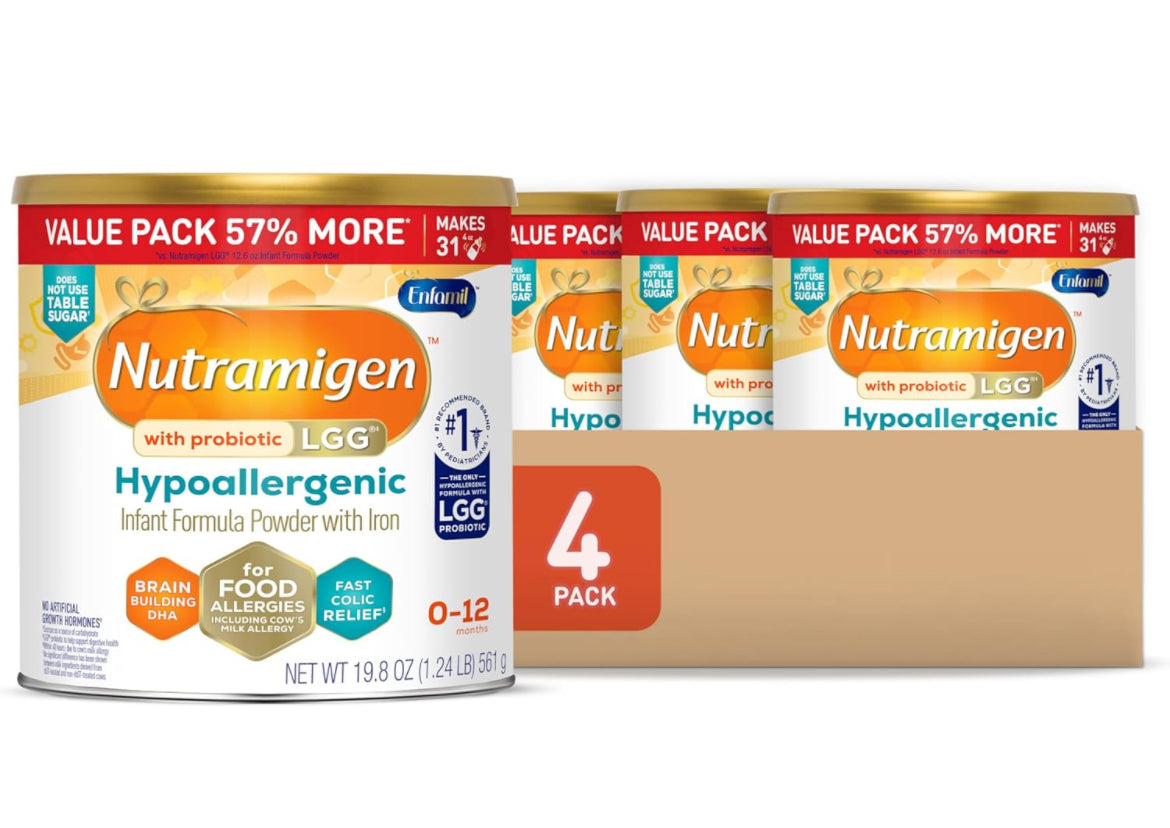 Enfamil Nutramigen Hypoallergenic Infant Formula  (4-19.8 oz) Case of 4