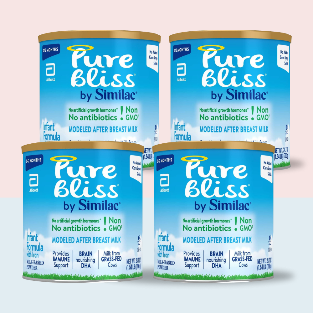 Similac Pure Bliss Non-GMO Infant Formula Powder 24.7 oz, (Pack of 4)