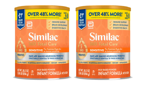 Similac 360 Total Care Sensitive Infant Formula Powder, 30.2 Oz (Pack of 2)