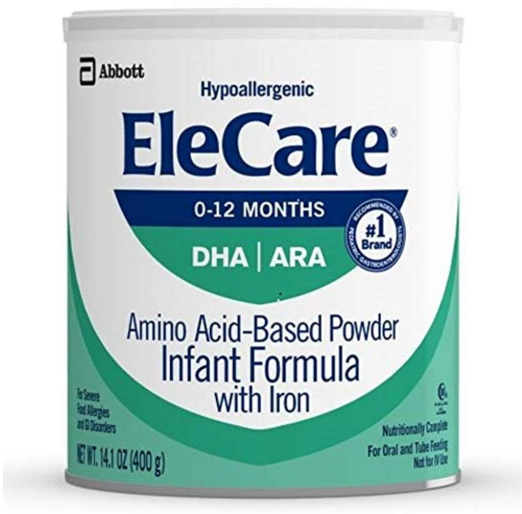 Elecare Infant Baby Formula, 14.1 oz, Case of 6