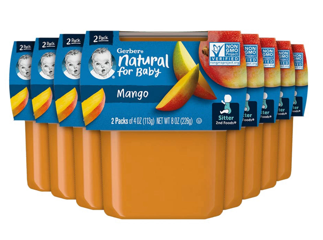 Gerber 2nd Foods Baby Food Mango, Natural and Non-GMO, 8 Oz (Pack of 16)